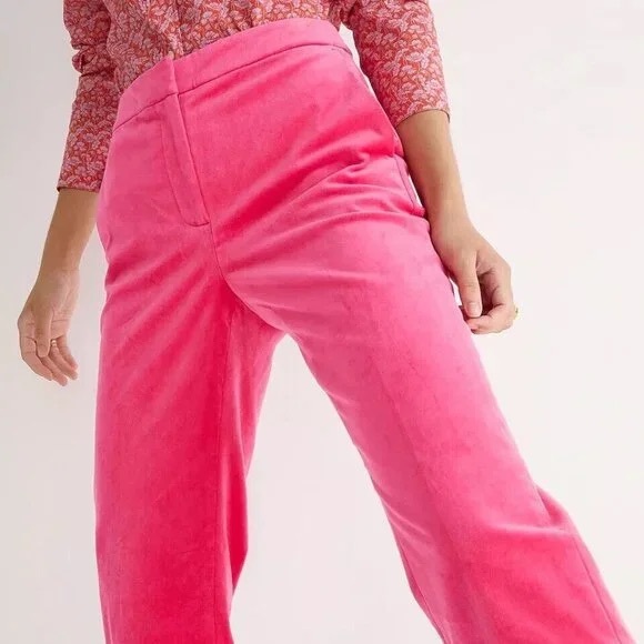 J. Crew Pink velvet Kate straight leg pants - Picture 2 of 8